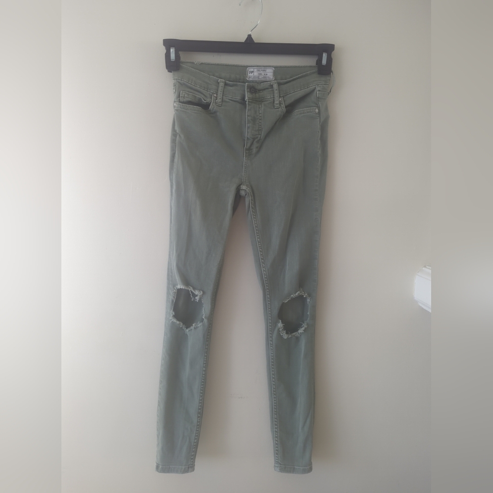 Free People Olive Skinny Jeans